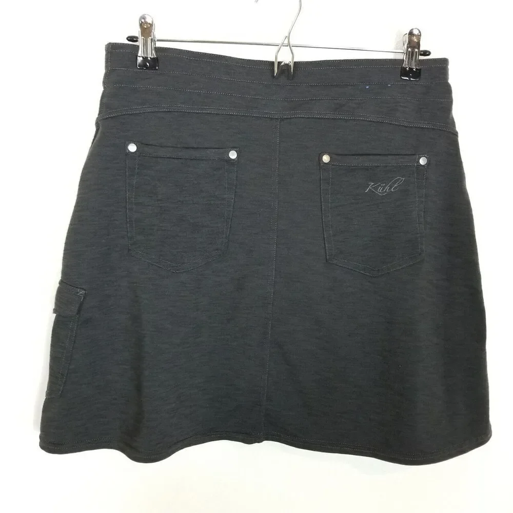 Kuhl Women MOVA Skort Mini Skirt Sz‎ S Stretch Gray Casual Athletic Pockets